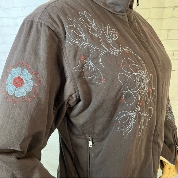 Mountain Hardwear Embroidered Floral Abstract Bomber Jacket Size Small - Picture 4 of 14